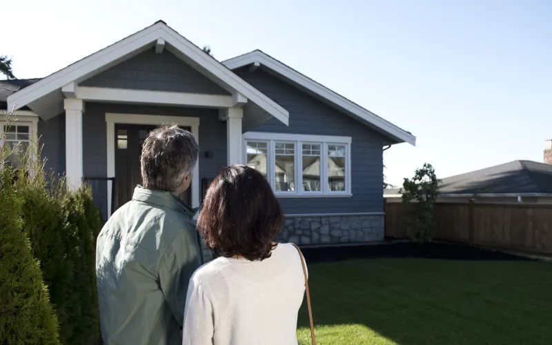 Couple looking at new home