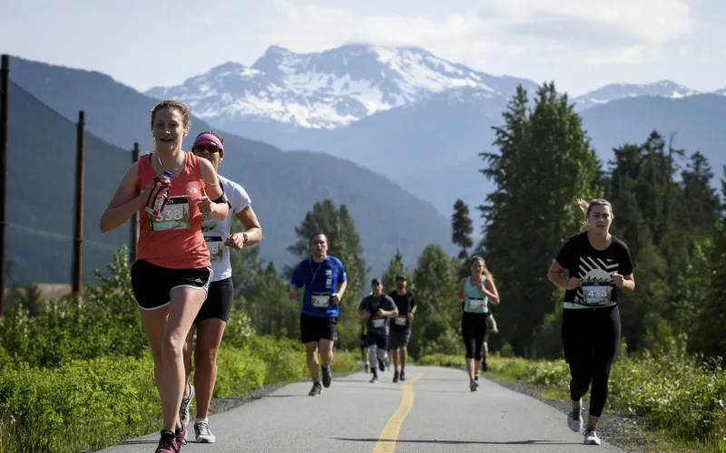 Runners running the Whistler Half Marathon