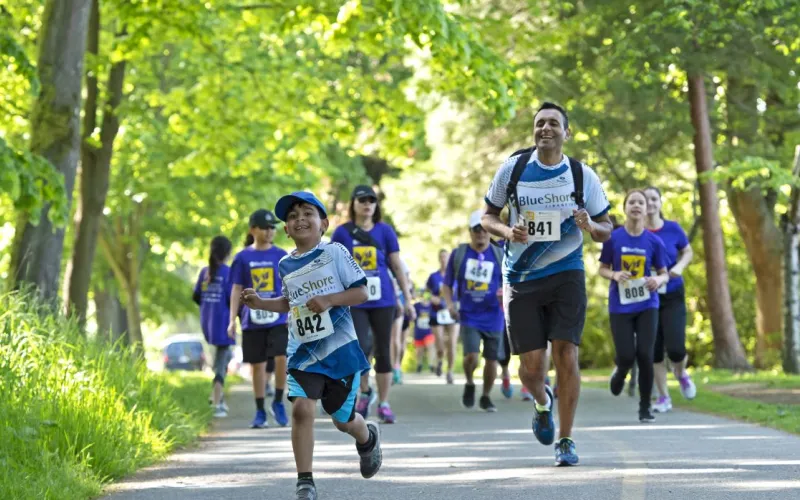 Runners running race