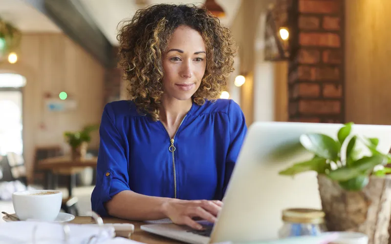 Woman working on computer