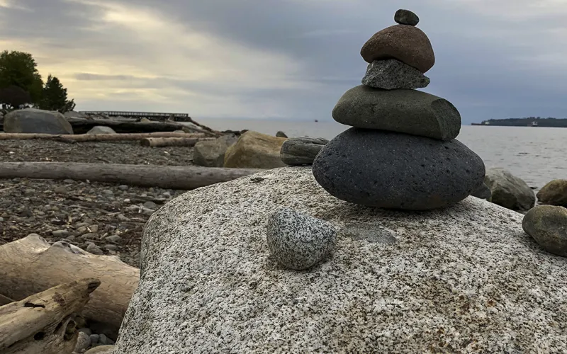 Balanced pile of rocks