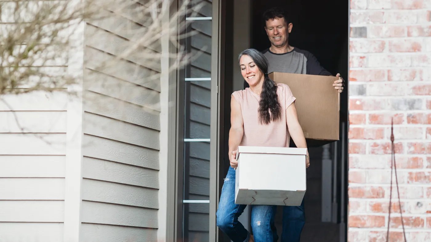 Couple moving into a new home