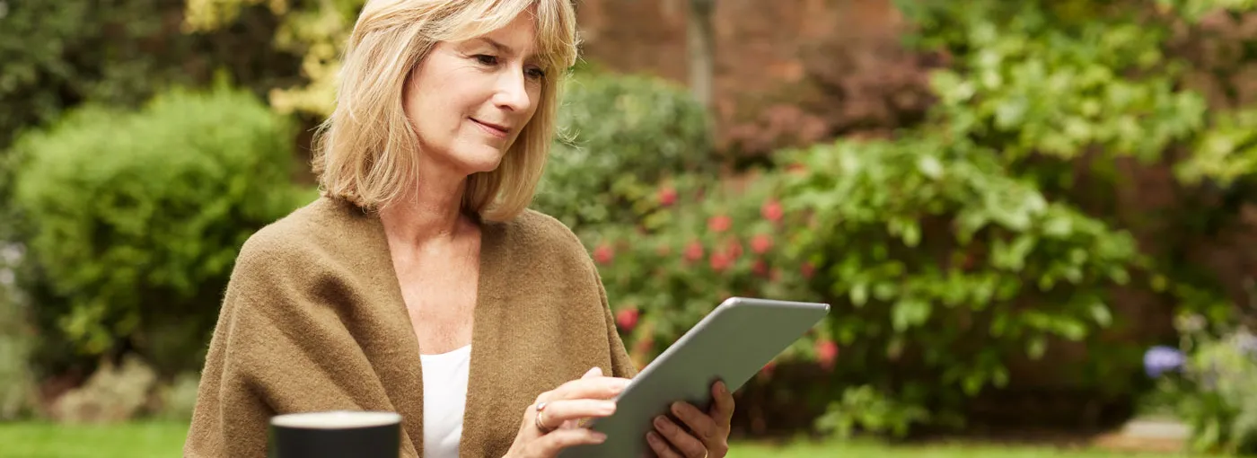 Woman using digital device