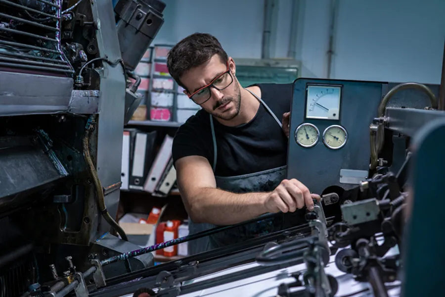 A man working in a factory.