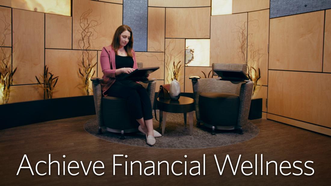 A client sitting in a Financial Spa branch