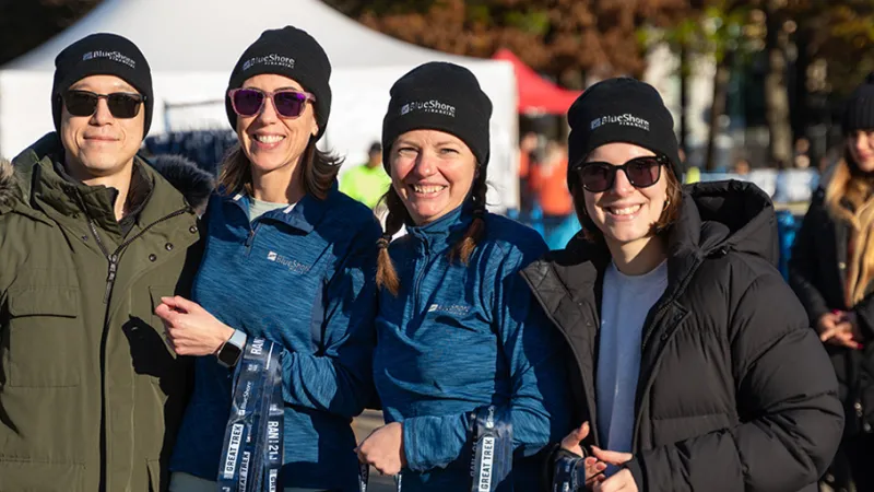 BlueShore Financial staff members at the 2024 Whistler half marathon